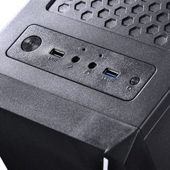 GABINETE GAMER VX GAMING PYXIS COM JANELA ACRÍLICA COM DOBRADIÇA PRETO FRONTAL COM FITA LED RGB - Preech Informática - Informática e suas tecnologias