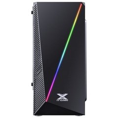 GABINETE GAMER VX GAMING PYXIS COM JANELA ACRÍLICA COM DOBRADIÇA PRETO FRONTAL COM FITA LED RGB na internet