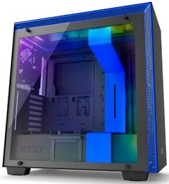 GABINETE H700I MATTE BLACK/BLUE - CONTROLE RGB - PAINEL DE VIDRO TEMPERADO - GERENCIAMENTO DE CABOS - CA-H700W-BL