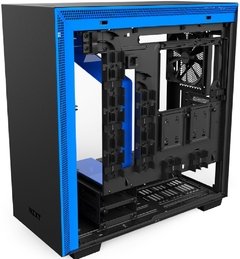 GABINETE H700I MATTE BLACK/BLUE - CONTROLE RGB - PAINEL DE VIDRO TEMPERADO - GERENCIAMENTO DE CABOS - CA-H700W-BL