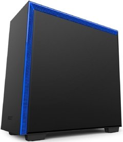 GABINETE H700I MATTE BLACK/BLUE - CONTROLE RGB - PAINEL DE VIDRO TEMPERADO - GERENCIAMENTO DE CABOS - CA-H700W-BL - Preech Informática - Informática e suas tecnologias