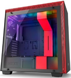 GABINETE H700I MATTE BLACK/RED - CONTROLE RGB - PAINEL DE VIDRO TEMPERADO - GERENCIAMENTO DE CABOS - CA-H700W-BR