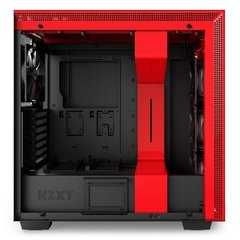 GABINETE H700 MATTE BLACK/RED- PAINEL DE VIDRO TEMPERADO - GERENCIAMENTO DE CABOS - CA-H700B-BR - Preech Informática - Informática e suas tecnologias