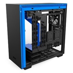 GABINETE H700 MATTE BLACK/BLUE- PAINEL DE VIDRO TEMPERADO - GERENCIAMENTO DE CABOS - CA-H700B-BL - Preech Informática - Informática e suas tecnologias