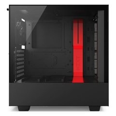 GABINETE H500I BLACK/RED- ILUMINAÇÃO RGB - PAINEL DE VIDRO TEMPERADO - GERENCIAMENTO DE CABOS - CA-H500W-BR - loja online