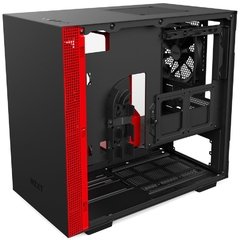 GABINETE H200 BLACK/RED - MINI-ITX - PAINEL DE VIDRO TEMPERADO - EM AÇO - CA-H200B-BR - Preech Informática - Informática e suas tecnologias