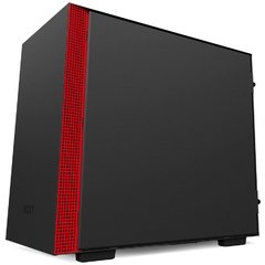 GABINETE H200 BLACK/RED - MINI-ITX - PAINEL DE VIDRO TEMPERADO - EM AÇO - CA-H200B-BR