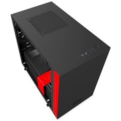 GABINETE H200 BLACK/RED - MINI-ITX - PAINEL DE VIDRO TEMPERADO - EM AÇO - CA-H200B-BR - loja online