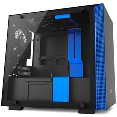 GABINETE H200 BLACK/BLUE - MINI-ITX - PAINEL DE VIDRO TEMPERADO - EM AÇO - CA-H200B-BL