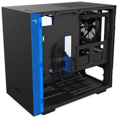 GABINETE H200 BLACK/BLUE - MINI-ITX - PAINEL DE VIDRO TEMPERADO - EM AÇO - CA-H200B-BL