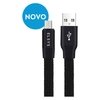 CABO MICRO USB FLAT RETRÁTIL NYLON FAST DATA 1 METRO EACDOR11-1 PRETO