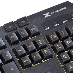 TECLADO USB GAMER VX GAMING DRACO COM MACROS, MULTIMIDIA LED 3 CORES CABO 1.8 METROS ABNT2 PRETO - GT400 - comprar online