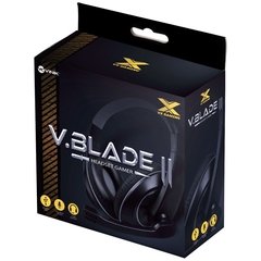 HEADSET GAMER VX GAMING V BLADE II USB COM MICROFONE RETRÁTIL E AJUSTE DE HASTE PRETO COM AZUL - GH202 na internet