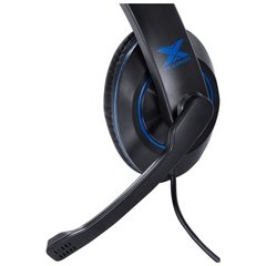 Imagem do HEADSET GAMER VX GAMING V BLADE II USB COM MICROFONE RETRÁTIL E AJUSTE DE HASTE PRETO COM AZUL - GH202