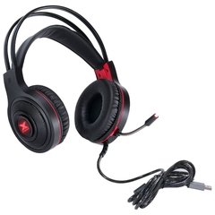 HEADSET GAMER VX GAMING LUGH LED VERMELHO USB COM MICROFONE FLEXIVEL - GH300 - Preech Informática - Informática e suas tecnologias