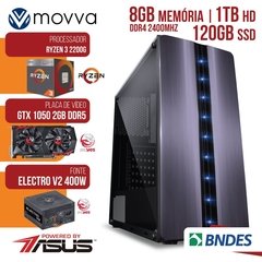 COMPUTADOR GAMER AMD RYZEN 3 2200G 3.5GHZ MEM. 8GB SSD 120GB HD 1TB GTX 1050TI 4GB DDR5 128 BITS FONTE 400W LINUX