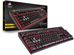 TECLADO GAMER CORSAIR CH-9000088-BR STRAFE RETROILUMINACAO VERMELHA TECLAS CHERRY MX RED - comprar online