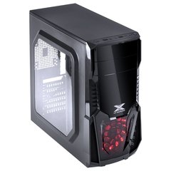 GABINETE GAMER VX GAMING KEPLER COM JANELA LATERAL ACRÍLICA PRETO FRONTAL ACRÍLICO 1 FAN LED VERMELHO - Preech Informática - Informática e suas tecnologias