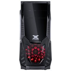 GABINETE GAMER VX GAMING KEPLER COM JANELA LATERAL ACRÍLICA PRETO FRONTAL ACRÍLICO 1 FAN LED VERMELHO - loja online