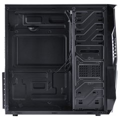 GABINETE GAMER VX GAMING KEPLER COM JANELA LATERAL ACRÍLICA PRETO FRONTAL ACRÍLICO 1 FAN LED VERMELHO