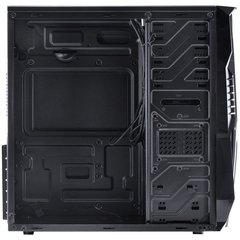 GABINETE GAMER VX GAMING KEPLER COM JANELA LATERAL ACRÍLICA PRETO FRONTAL ACRÍLICO 1 FAN LED AZUL