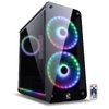 GABINETE MID-TOWER SOLARIS PRETO COM 2 FAN 20CM RGB COM FRONTAL E LATERAIS EM VIDRO TEMPERADO - SOLPTRGB2FV