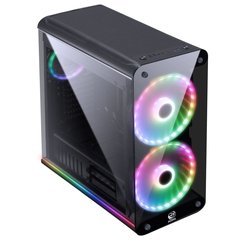 GABINETE MID-TOWER SOLARIS PRETO COM 2 FAN 20CM RGB COM FRONTAL E LATERAIS EM VIDRO TEMPERADO - SOLPTRGB2FV na internet