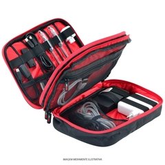 BOLSA ORGANIZADORA PARA CABOS E ACESSÓRIOS PRETA COM VERMELHO TRAVELTECH - TK-2 - comprar online