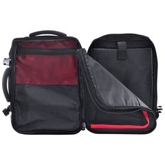 MOCHILA PARA NOTEBOOK ATÉ 15.6" TRAVELTECH PRETA COM DETALHES EM VERMELHO - TB-2 - comprar online