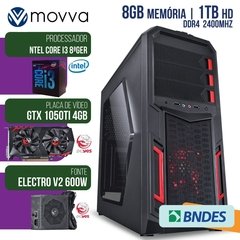 COMPUTADOR GAMER MVX3 INTEL I3 8100 3.6GHZ 8ª GER. MEM. 8GB DDR4 HD 1TB DP/HDMI/DVI GTX 1050TI 4GB DDR5 FONTE 600W LINUX