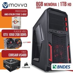 COMPUTADOR GAMER ATHLON 220GE 3.2GHZ. MEM. 8GB DDR4 HD 1TB GTX 1050 2GB GDDR5 128BITS FONTE 400W - LINUX