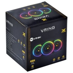 FAN/COOLER VX GAMING PARA GABINETE V.RING ANEL DE LED 120X120MM RGB PACK COM 3 UNIDADES + CONTROLADOR - loja online