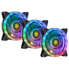 FAN/COOLER VX GAMING PARA GABINETE V.RING ANEL DE LED 120X120MM RGB PACK COM 3 UNIDADES + CONTROLADOR - comprar online