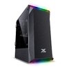 GABINETE GAMER VX GAMING BOREALIS COM JANELA ACRÍLICA COM DOBRADIÇA PRETO FRONTAL COM FITA LED RGB