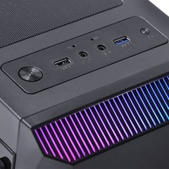 GABINETE GAMER VX GAMING BOREALIS COM JANELA ACRÍLICA COM DOBRADIÇA PRETO FRONTAL COM FITA LED RGB - comprar online