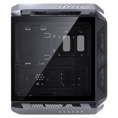 GABINETE CUBO ALPHA PRETO COM 2 FANS 200MM LED RGB - FRONTAL, TOPO E LATERAIS EM VIDRO TEMPERADO - ALPTRGB2FCV na internet