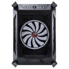 GABINETE CUBO ALPHA PRETO COM 2 FANS 200MM LED RGB - FRONTAL, TOPO E LATERAIS EM VIDRO TEMPERADO - ALPTRGB2FCV - loja online