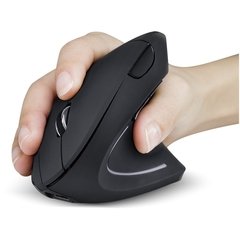 MOUSE SEM FIO RECARREGAVEL 2.4 GHZ VERTICAL ERGONOMICO ORTOPEDICO POWER FIT 1600 DPI PRETO USB - PM300 - Preech Informática - Informática e suas tecnologias