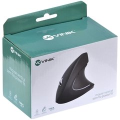 Imagem do MOUSE SEM FIO RECARREGAVEL 2.4 GHZ VERTICAL ERGONOMICO ORTOPEDICO POWER FIT 1600 DPI PRETO USB - PM300