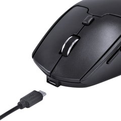 MOUSE SEM FIO WIRELESS 2.4 GHZ RECARREGAVEL POWER UP 1600 DPI PRETO USB - PM200 - Preech Informática - Informática e suas tecnologias