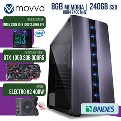 COMPUTADOR GAMER MVX3 INTEL I3 9100F 3.6GHZ 9ª GER. MEM. 8GB DDR4 SSD 240GB GTX 1050 2GB DDR5 FONTE 400W LINUX