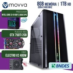 COMPUTADOR GAMER MVX3 INTEL I3 9100F 3.6GHZ 9ª GER. MEM. 8GB DDR4 1TB GTX 750TI 2GB DDR5 FONTE 400W LINUX