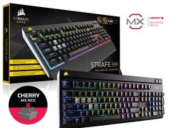 TECLADO GAMER CORSAIR CH-9000227-BR STRAFE RGB CHERRY MX RED