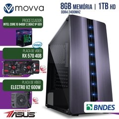 COMPUTADOR GAMER MVX5 INTEL I5 9400F 2.9GHZ 9ª GER MEM 8GB HD 1TB VGA RX 570 4GB 256 BITS FONTE 600W WHITE LINUX