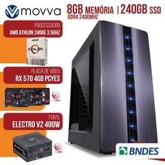 PC GAMER ATHLON 240GE 3.5GHZ MEM. 8GB DDR4 SSD 240GB VGA RX 570 4GB GDDR5 256 BITS FONTE 400W LINUX