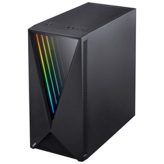 GABINETE MID-TOWER VECTOR PRETO 3 FANS RGB LATERAL EM VIDRO TEMPERADO - VCPTRGB3FV