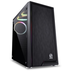 GABINETE MID-TOWER POLARIS PRETO 3 FANS RGB LATERAL EM VIDRO TEMPERADO - PLPTRGB3FV