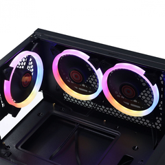 GABINETE MID-TOWER POLARIS PRETO 3 FANS RGB LATERAL EM VIDRO TEMPERADO - PLPTRGB3FV