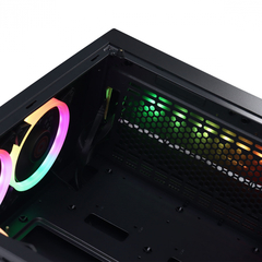 Imagem do GABINETE MID-TOWER POLARIS PRETO 3 FANS RGB LATERAL EM VIDRO TEMPERADO - PLPTRGB3FV