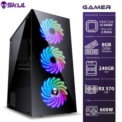 COMPUTADOR GAMER 5000 - I5 9400F 2.9GHZ 9ª GER. MEM. 8GB DDR4 SSD 240GB RX 570 4GB FONTE 600W 80 PLUS WHITE